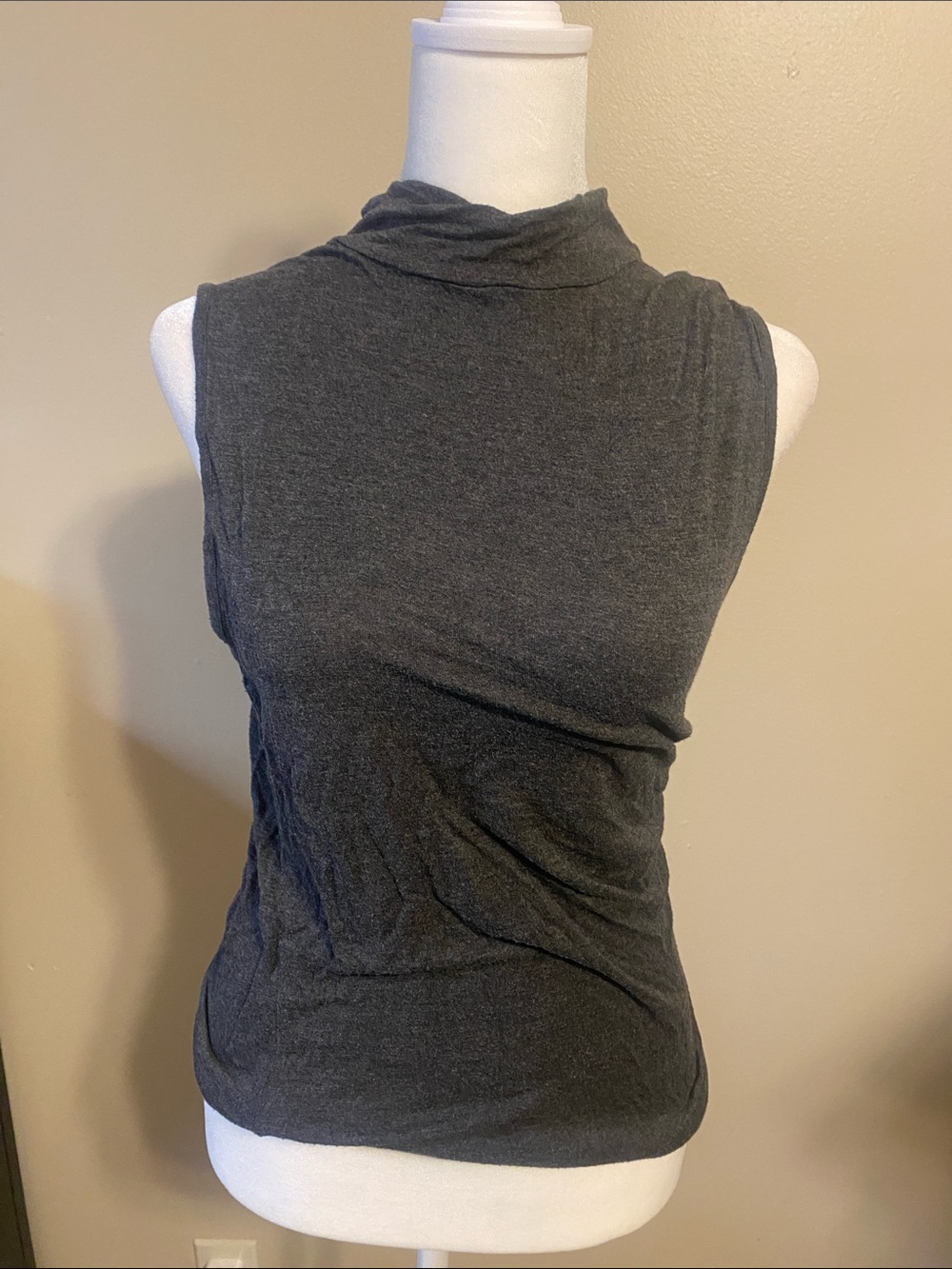 Urban Outfitters Charcoal Sleeveless Mock Neck Tank
